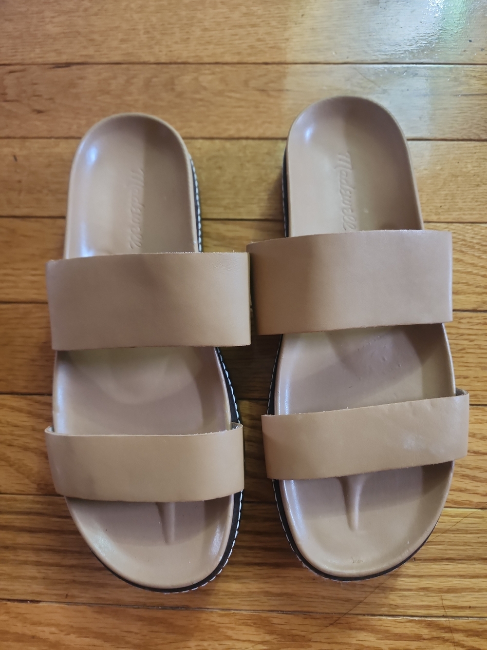 Madewell Charlie Neutral Women's Double Strap Slide Sandals - Tan
